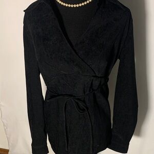 Motherhood Maternity Elegant Black Tie Blouse